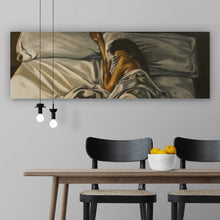 Lade das Bild in den Galerie-Viewer, Acrylglasbild Schlafende Frau im Zeichenstil Panorama
