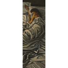 Lade das Bild in den Galerie-Viewer, Aluminiumbild gebürstet Schlafende Frau im Zeichenstil Panorama Hoch
