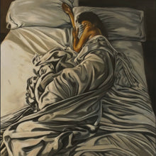 Lade das Bild in den Galerie-Viewer, Spannrahmenbild Schlafende Frau im Zeichenstil Quadrat
