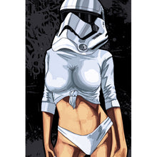 Lade das Bild in den Galerie-Viewer, Aluminiumbild Sexy Stormtrooper Girl Hochformat
