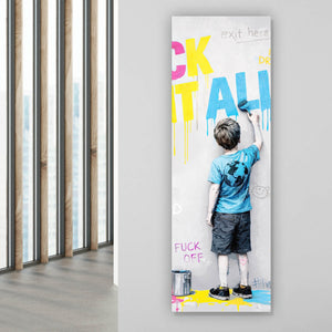 Aluminiumbild Sick of it all Pop Art Panorama Hoch