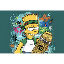 Lade das Bild in den Galerie-Viewer, Aluminiumbild Skateboarder Graffiti Querformat
