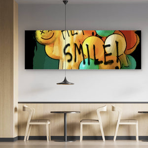 Poster Smile bunte Ballons  im Pop Art Stil Panorama