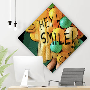 Poster Smile bunte Ballons  im Pop Art Stil Raute