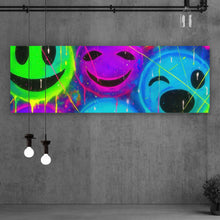 Lade das Bild in den Galerie-Viewer, Poster Smileys in Neon Farben Panorama
