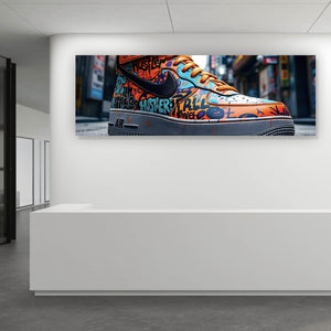 Spannrahmenbild Sneaker Streetart Panorama