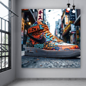 Poster Sneaker Streetart Quadrat