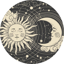 Lade das Bild in den Galerie-Viewer, Aluminiumbild Sonne und Mond vereint Boho Style Kreis
