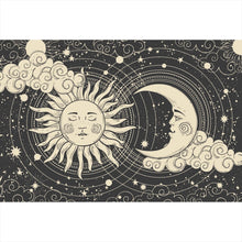 Lade das Bild in den Galerie-Viewer, Aluminiumbild Sonne und Mond vereint Boho Style Querformat

