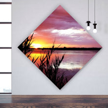 Lade das Bild in den Galerie-Viewer, Spannrahmenbild Sonnenuntergang am Strand Raute
