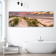 Lade das Bild in den Galerie-Viewer, Acrylglasbild Sonnenuntergang über den Dünen Panorama
