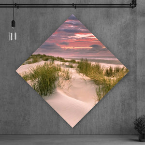 Poster Sonnenuntergang über den Dünen Raute