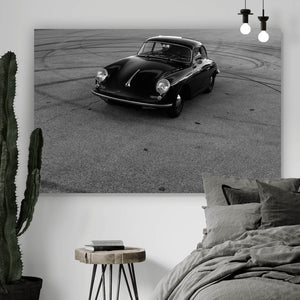 Acrylglasbild Sportwagen auf Rennstrecke Querformat