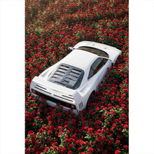 Lade das Bild in den Galerie-Viewer, Aluminiumbild Sportwagen in Rosenmeer Hochformat
