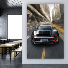 Lade das Bild in den Galerie-Viewer, Aluminiumbild Sportwagen in voller Fahrt Modern Art Hochformat
