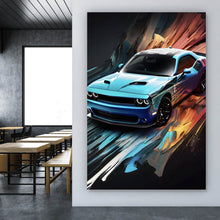 Lade das Bild in den Galerie-Viewer, Poster Sportwagen mit abstrakten Hintergrund Hochformat
