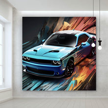 Lade das Bild in den Galerie-Viewer, Acrylglasbild Sportwagen mit abstrakten Hintergrund Quadrat
