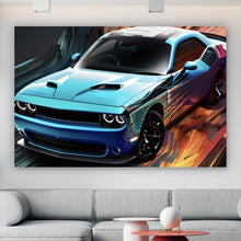 Lade das Bild in den Galerie-Viewer, Poster Sportwagen mit abstrakten Hintergrund Querformat
