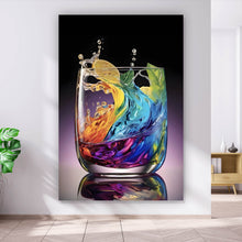 Lade das Bild in den Galerie-Viewer, Acrylglasbild Spritziger bunter Cocktail im Glas Hochformat
