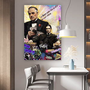 Poster Stilvolle Collage der Pate Pop Art Hochformat