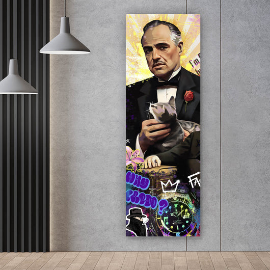 Poster Stilvolle Collage der Pate Pop Art Panorama Hoch
