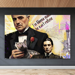 Poster Stilvolle Collage der Pate Pop Art Querformat