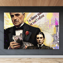 Lade das Bild in den Galerie-Viewer, Leinwandbild Stilvolle Collage der Pate Pop Art Querformat
