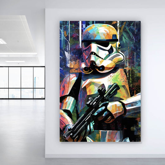 Aluminiumbild gebürstet Stormtrooper Abstrakt Art Hochformat