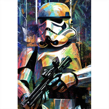 Lade das Bild in den Galerie-Viewer, Aluminiumbild gebürstet Stormtrooper Abstrakt Art Hochformat
