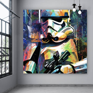 Aluminiumbild gebürstet Stormtrooper Abstrakt Art Quadrat