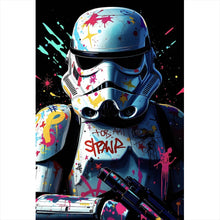 Lade das Bild in den Galerie-Viewer, Leinwandbild Stormtrooper Graffiti Hochformat
