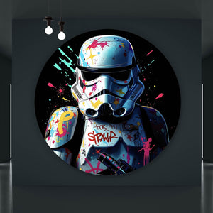 Aluminiumbild Stormtrooper Graffiti Kreis