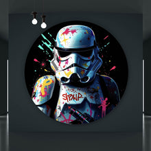 Lade das Bild in den Galerie-Viewer, Aluminiumbild gebürstet Stormtrooper Graffiti Kreis
