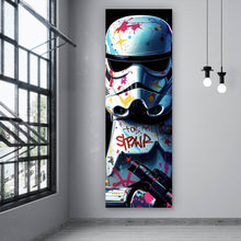 Lade das Bild in den Galerie-Viewer, Leinwandbild Stormtrooper Graffiti Panorama Hoch
