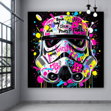 Lade das Bild in den Galerie-Viewer, Aluminiumbild Stormtrooper Helm Graffiti Quadrat
