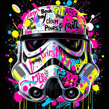 Lade das Bild in den Galerie-Viewer, Aluminiumbild Stormtrooper Helm Graffiti Quadrat
