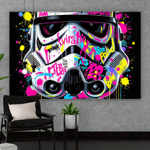 Lade das Bild in den Galerie-Viewer, Poster Stormtrooper Helm Graffiti Querformat
