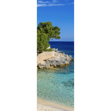 Lade das Bild in den Galerie-Viewer, Aluminiumbild Strandhaus am Meer Mallorca Panorama Hoch
