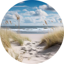 Lade das Bild in den Galerie-Viewer, Aluminiumbild gebürstet Strandlandschaft mit sanften Dünen Kreis
