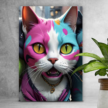 Lade das Bild in den Galerie-Viewer, Leinwandbild Stylische Katzen Digital Art Hochformat
