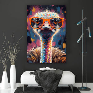 Aluminiumbild Stylischer Strauß mit Sonnenbrille Hochformat