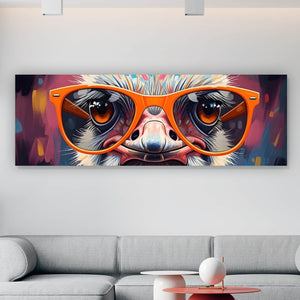 Aluminiumbild Stylischer Strauß mit Sonnenbrille Panorama