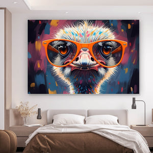 Acrylglasbild Stylischer Strauß mit Sonnenbrille Querformat