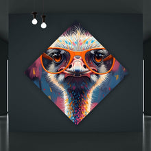 Lade das Bild in den Galerie-Viewer, Leinwandbild Stylischer Strauß mit Sonnenbrille Raute
