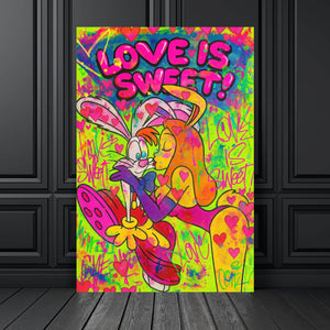 Aluminiumbild gebürstet Süßes Pop Art Liebespaar Hochformat