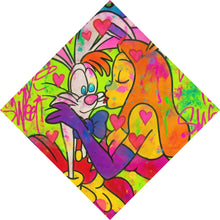 Lade das Bild in den Galerie-Viewer, Aluminiumbild Süßes Pop Art Liebespaar Raute
