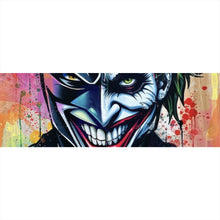 Lade das Bild in den Galerie-Viewer, Aluminiumbild gebürstet Superheld und Joker in lebendigen Farben vereint Panorama
