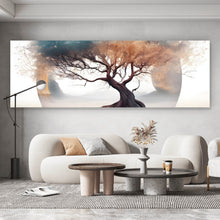 Lade das Bild in den Galerie-Viewer, Aluminiumbild Surrealer Baum im Nebel Panorama
