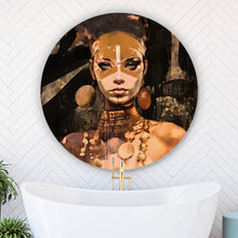 Lade das Bild in den Galerie-Viewer, Aluminiumbild Surreales abstraktes Frauen Portrait Kreis
