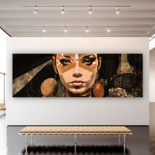 Lade das Bild in den Galerie-Viewer, Aluminiumbild Surreales abstraktes Frauen Portrait Panorama
